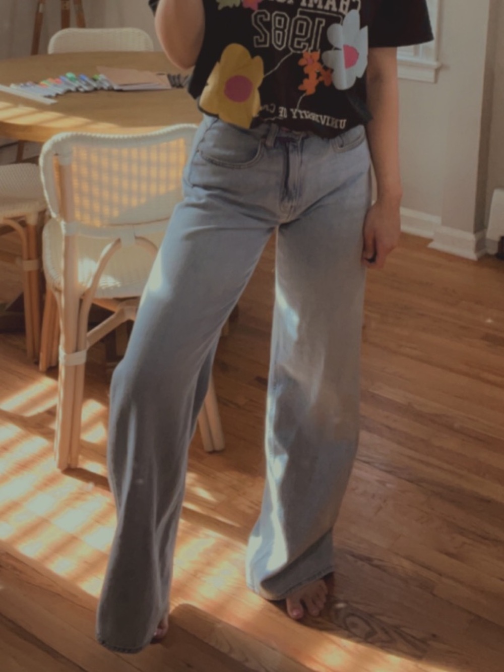 H&M Light Blue Wide Leg Jeans